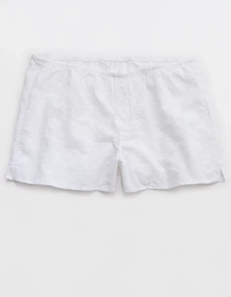 Aerie Off-Duty Embroidered Cotton Boxer