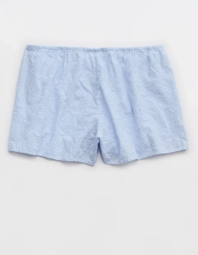 Aerie Off-Duty Embroidered Cotton Boxer