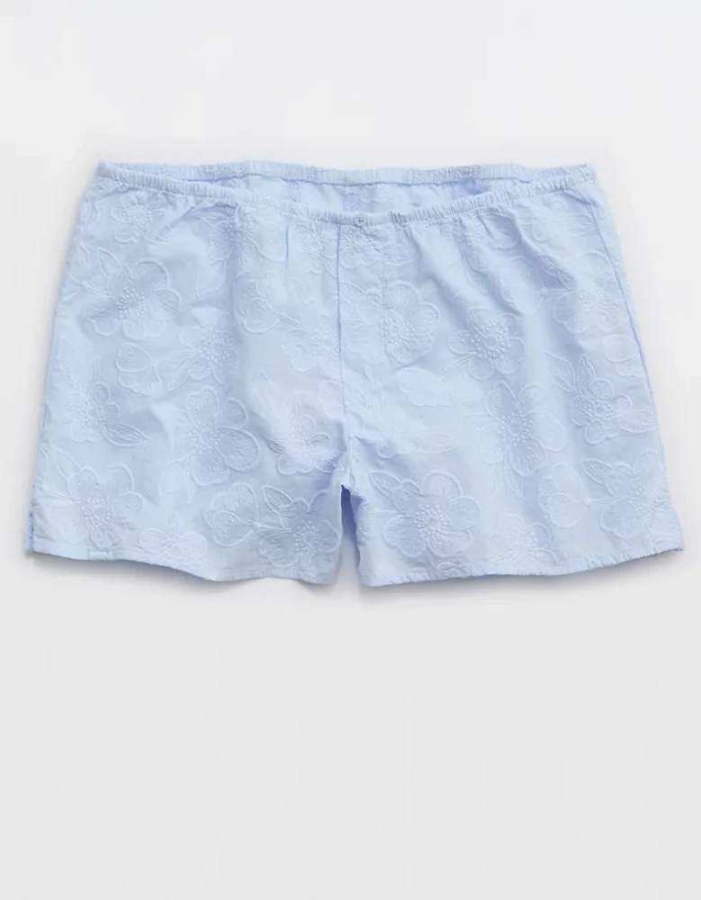 Aerie Off-Duty Embroidered Cotton Boxer
