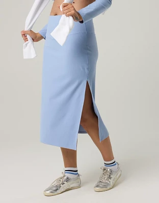 OFFLINE By Aerie Real Me XTRA Ribbed Midi Skirt