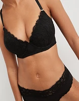 Show Off Eyelash Lace Plunge Push Up Bra