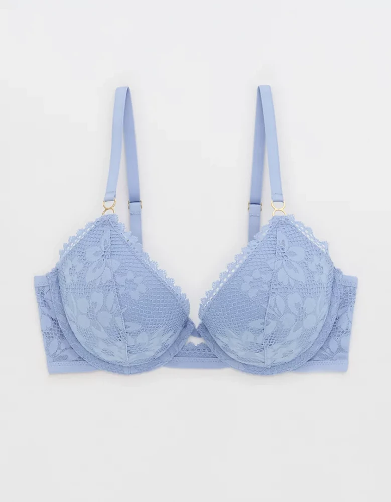 Show Off Lace Plunge Push Up Bra
