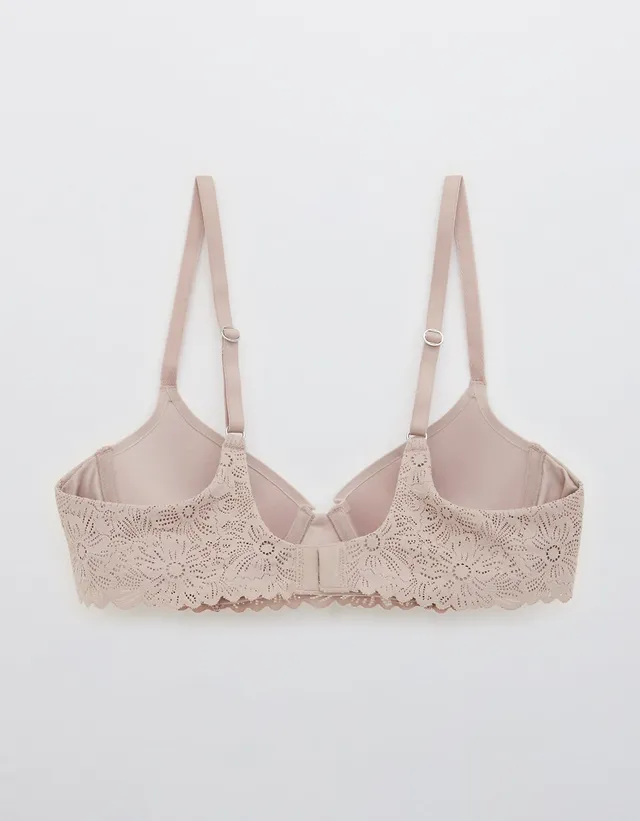 Unlined Lace Up Demi Bra