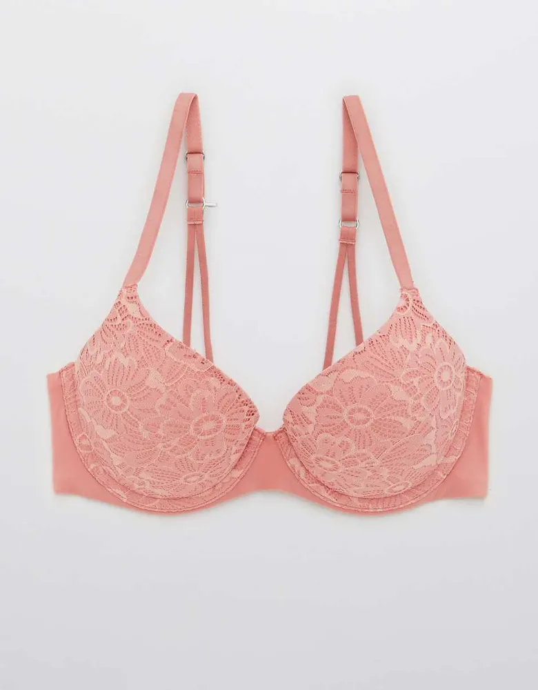 Aerie Real Sunnie Demi Push Up Blossom Lace Bra