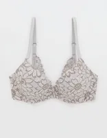 Sunnie Cross Dye Bloom Lace Demi Push Up Bra