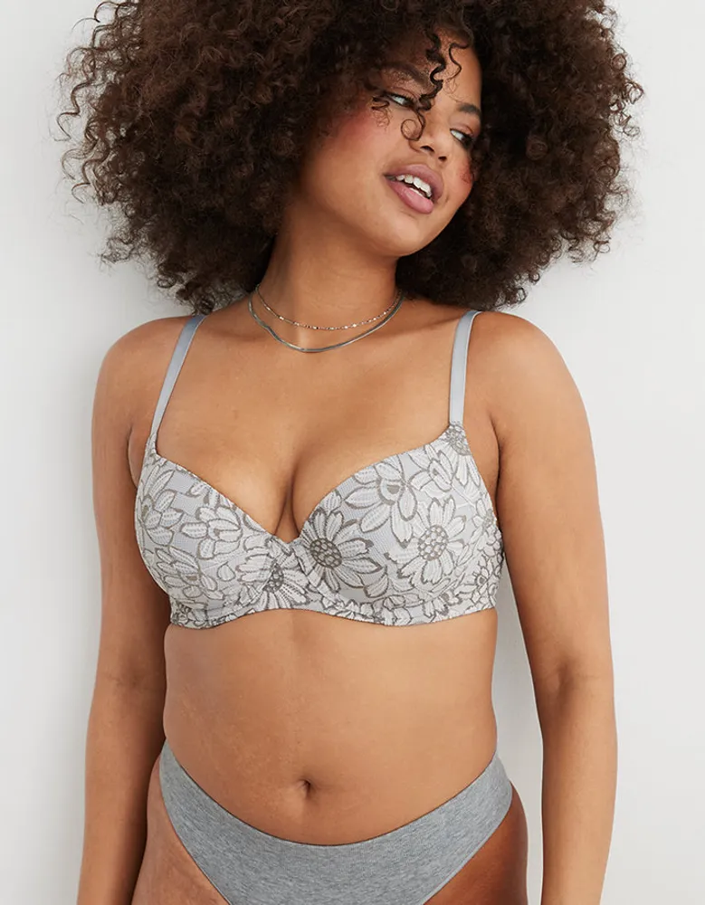 Sunnie Cross Dye Bloom Lace Demi Push Up Bra