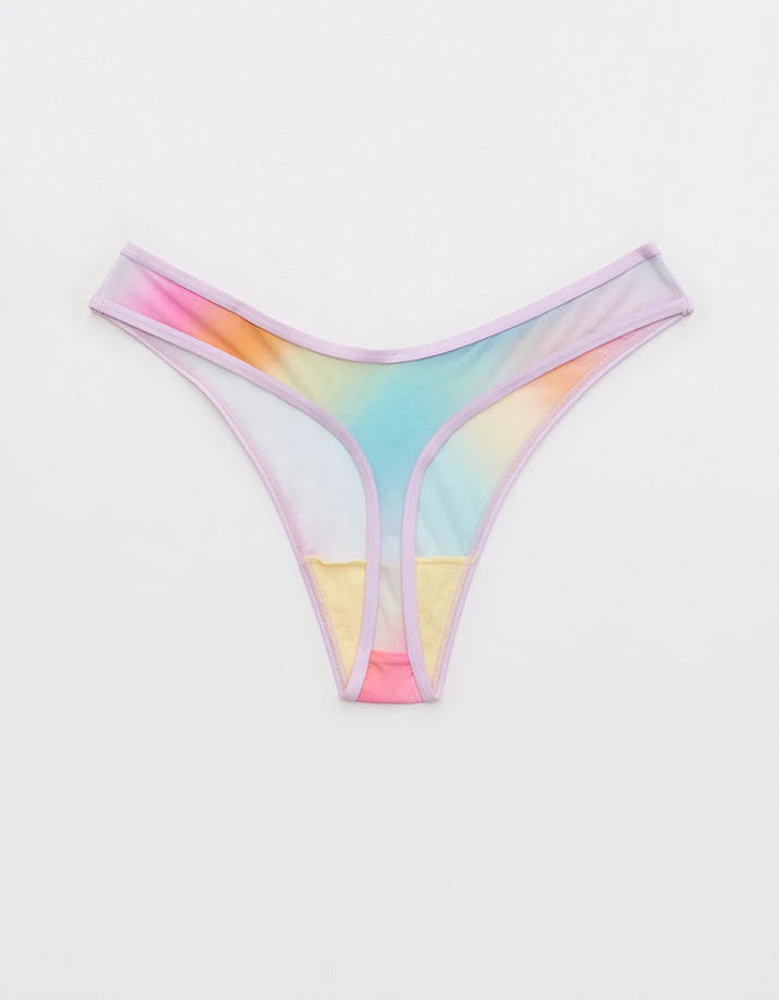 SMOOTHEZ Ombre High Cut Mesh Thong Underwear