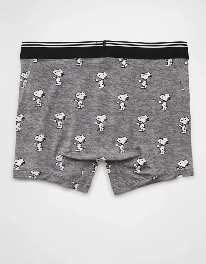 Caleçon boxeur ajusté ultradoux de 4,5 po café Snoopy pour hommes AEO