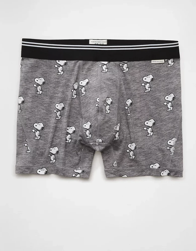 Caleçon boxeur ajusté ultradoux de 4,5 po café Snoopy pour hommes AEO