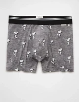 Caleçon boxeur ajusté ultradoux de 4,5 po café Snoopy pour hommes AEO