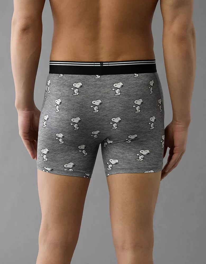 Caleçon boxeur ajusté ultradoux de 4,5 po café Snoopy pour hommes AEO
