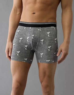 Caleçon boxeur ajusté ultradoux de 4,5 po café Snoopy pour hommes AEO