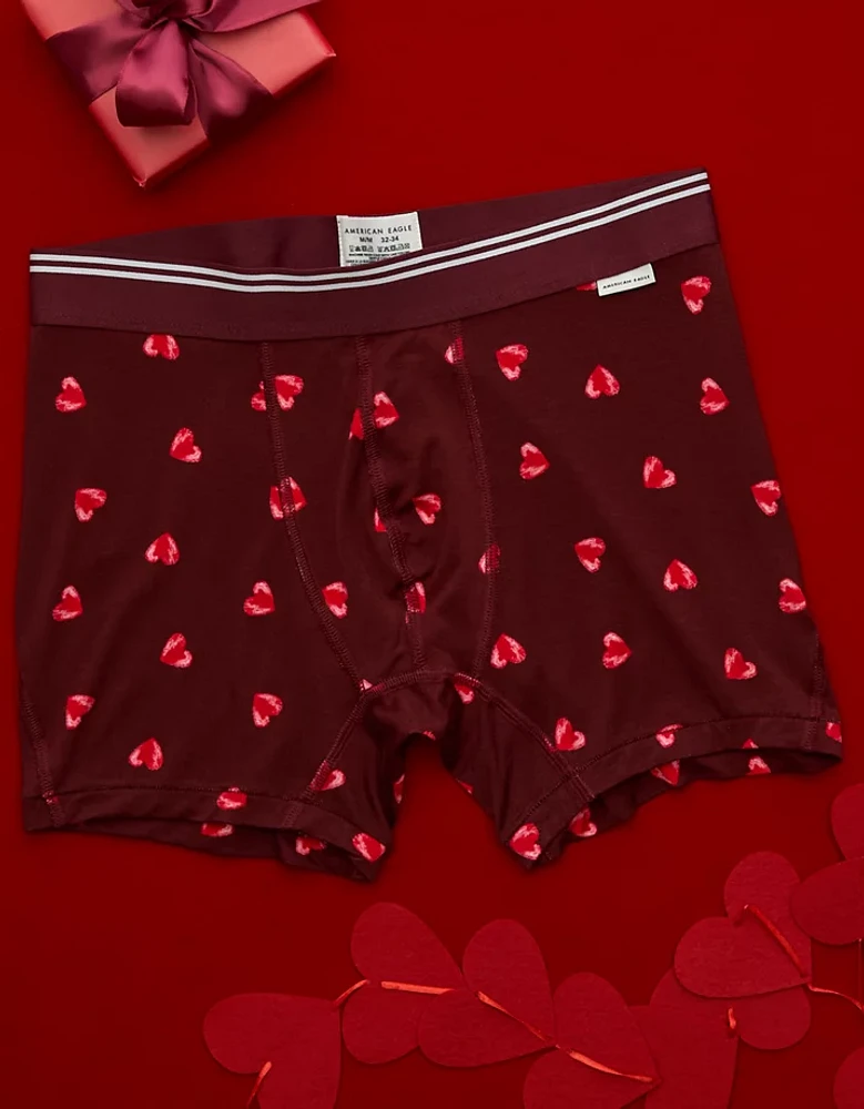 AEO Men's Painted Hearts Valentine 4.5" Ultra Soft Boxer Brief