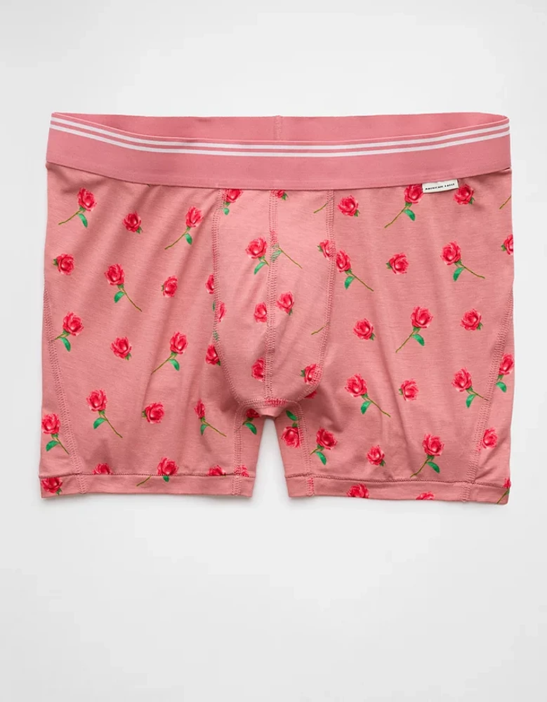 Caleçon boxeur ajusté ultradoux de 4,5 po roses Saint-Valentin pour hommes AEO