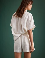 Short à ceinture élastique en lin haut de gamme AE77