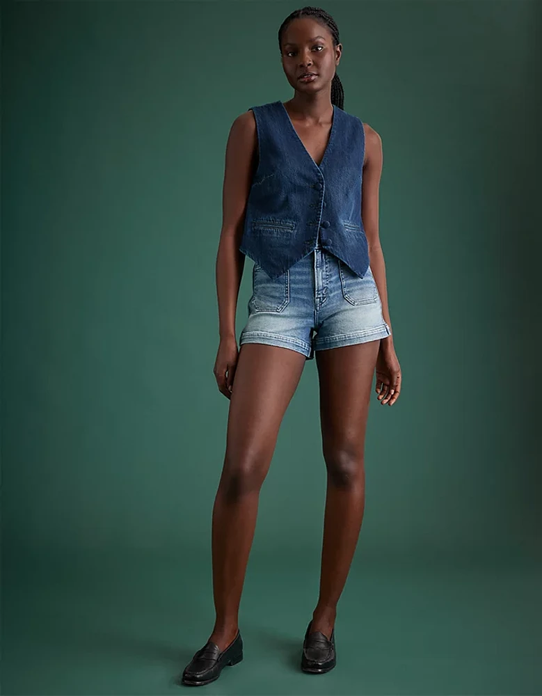 Short en denim à taille haute haut de gamme AE77