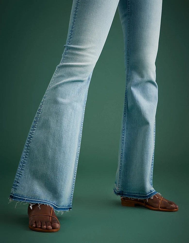 Jean à jambe évasée taille haute haut de gamme AE77