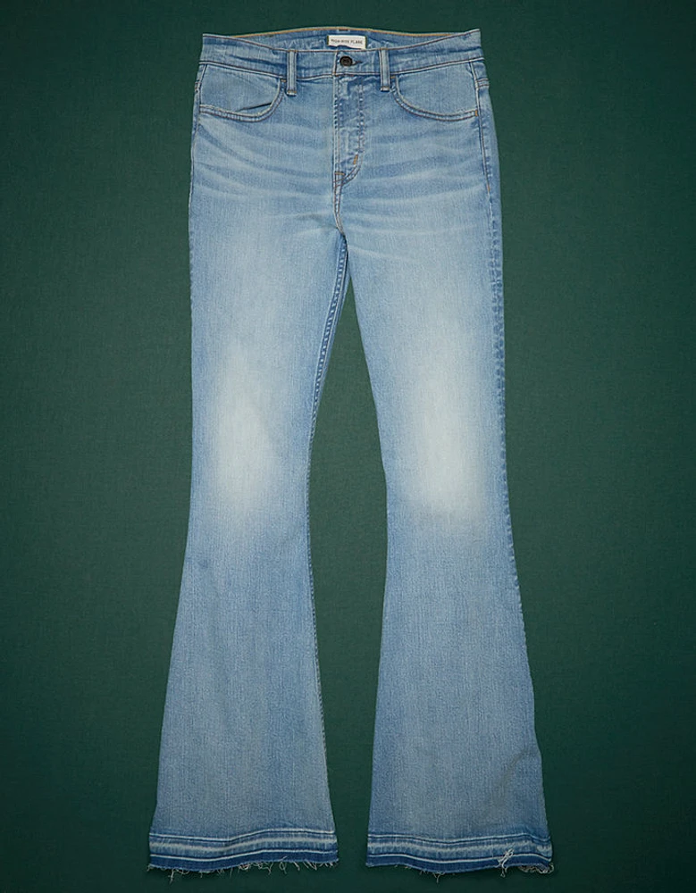 Jean à jambe évasée taille haute haut de gamme AE77