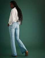 Jean à jambe évasée taille haute haut de gamme AE77