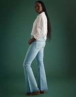 Jean à jambe évasée taille haute haut de gamme AE77