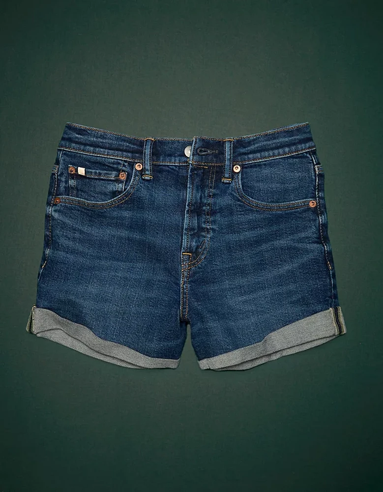 AE77 Premium High-Waisted Cut-Off Denim Short