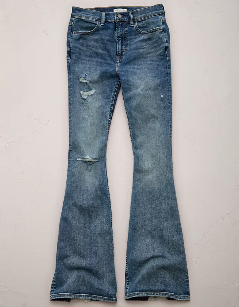 Jean à jambe évasée taille haute haut de gamme AE77