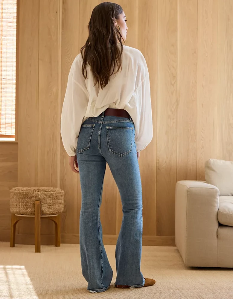 Jean à jambe évasée taille haute haut de gamme AE77