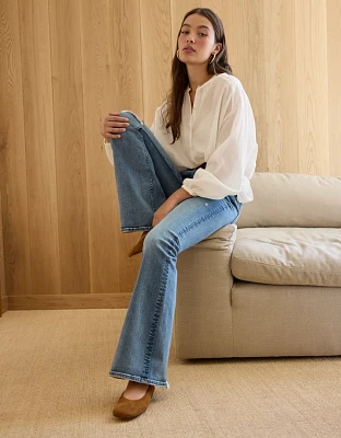 Jean à jambe évasée taille haute haut de gamme AE77