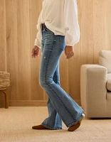 Jean à jambe évasée taille haute haut de gamme AE77