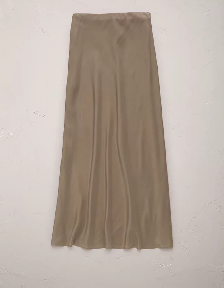 AE77 Premium Silk Maxi Slip Skirt