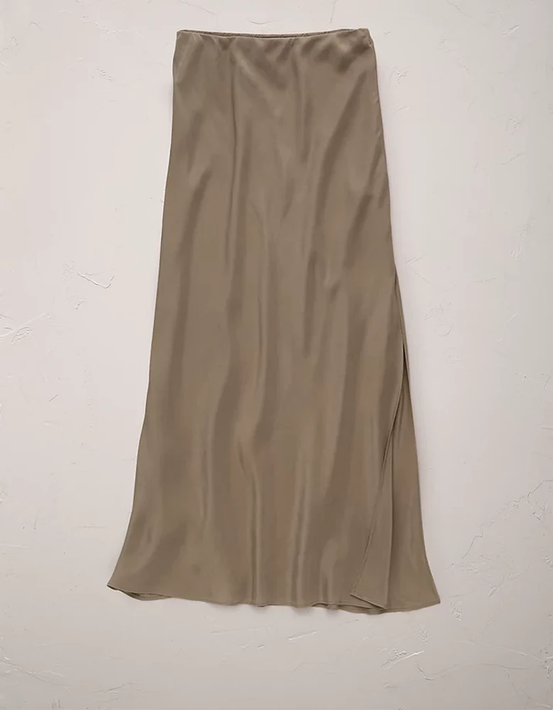 AE77 Premium Silk Maxi Slip Skirt