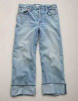 AE77 Premium Wide Crop Cuff Jean