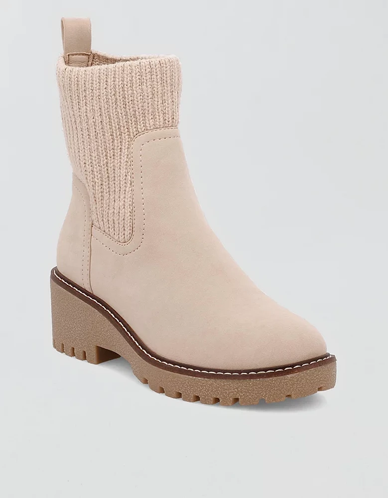 MIA Kara Knit Cuff Lug Sole Chelsea Boot