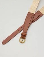 Ceinture en cuir et raphia haut de gamme AE77