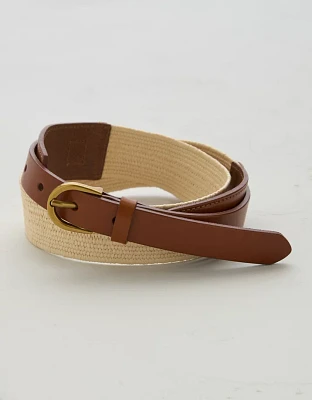 Ceinture en cuir et raphia haut de gamme AE77