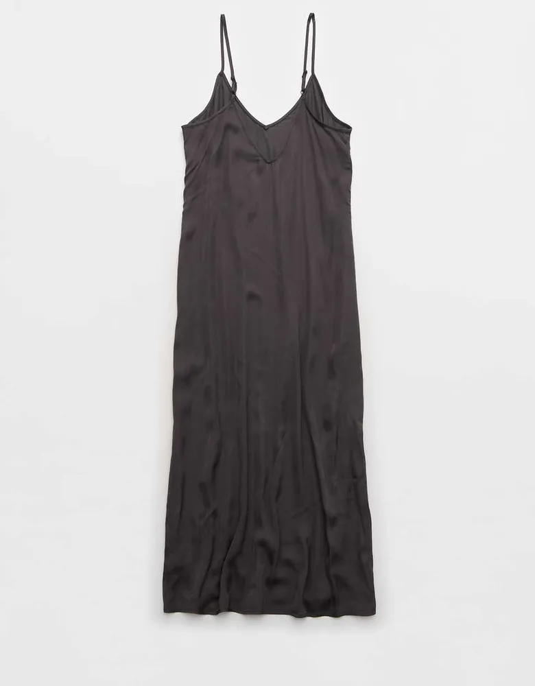 Aerie Satin Midi Slip Dress
