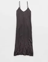 Aerie Satin Midi Slip Dress