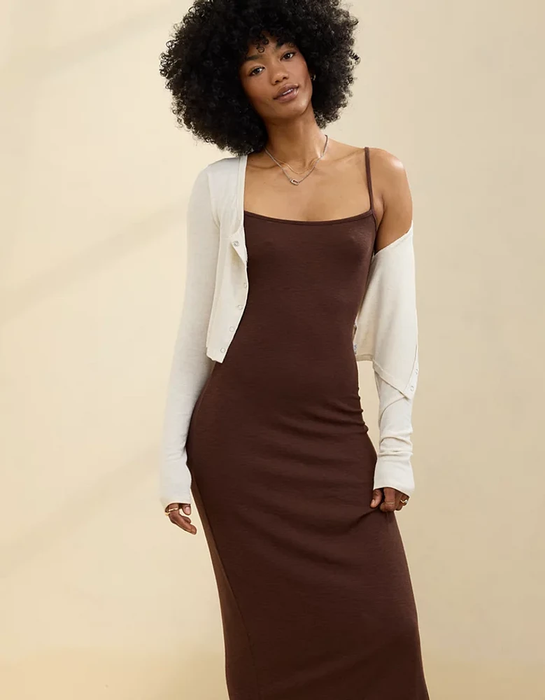Aerie Real Soft Stretch Bodycon Maxi Dress