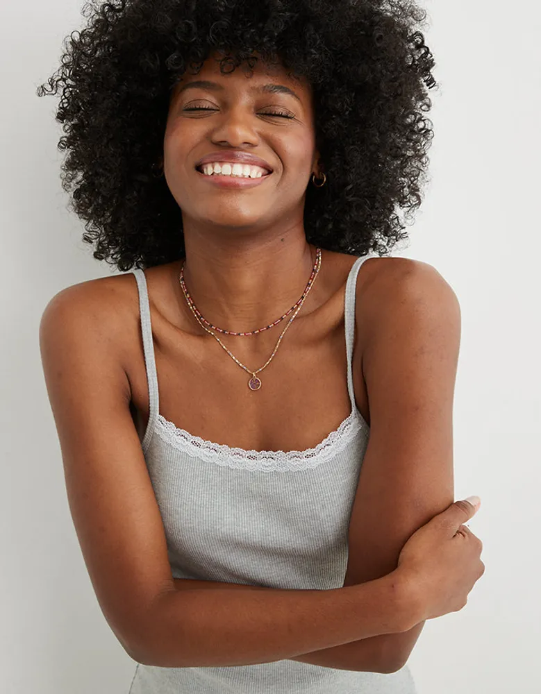 Aerie Lace Trim Shelf Tank Top