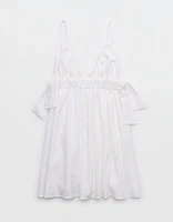 Aerie Linen Blend Side Tie Mini Dress