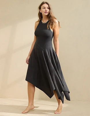 Aerie Tank Asymmetric Midi Dress