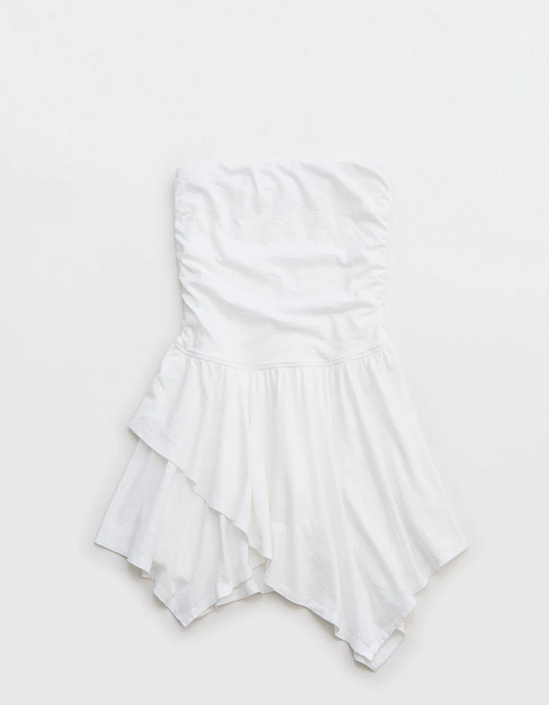 Aerie Strapless Handkerchief Mini Dress