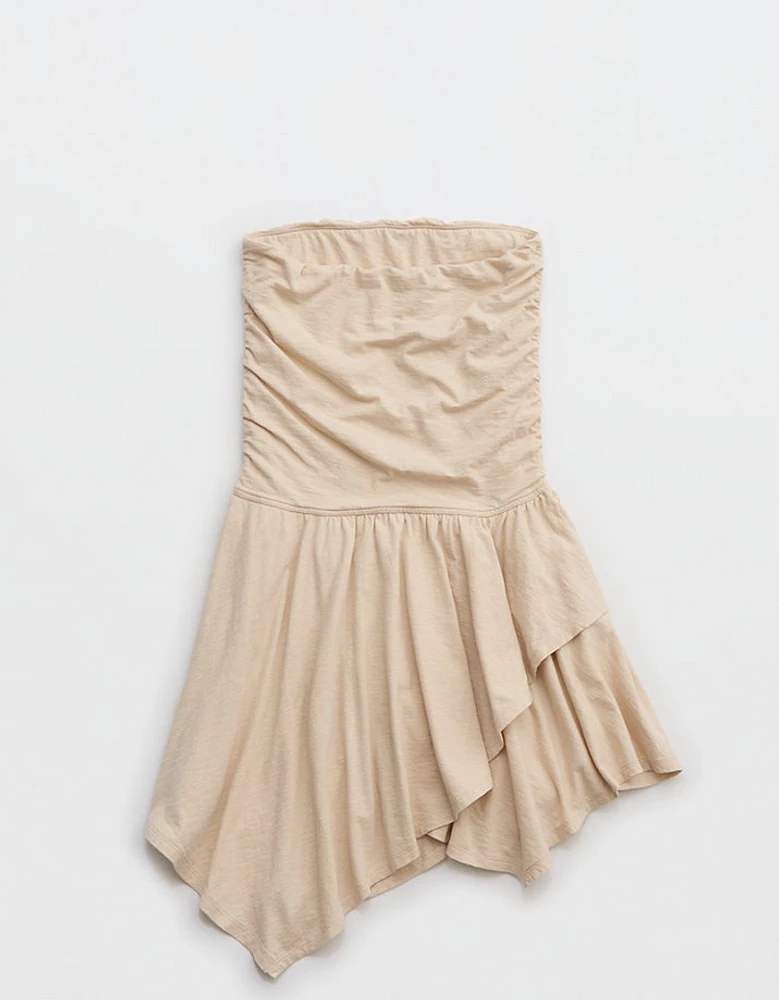 Aerie Strapless Handkerchief Mini Dress