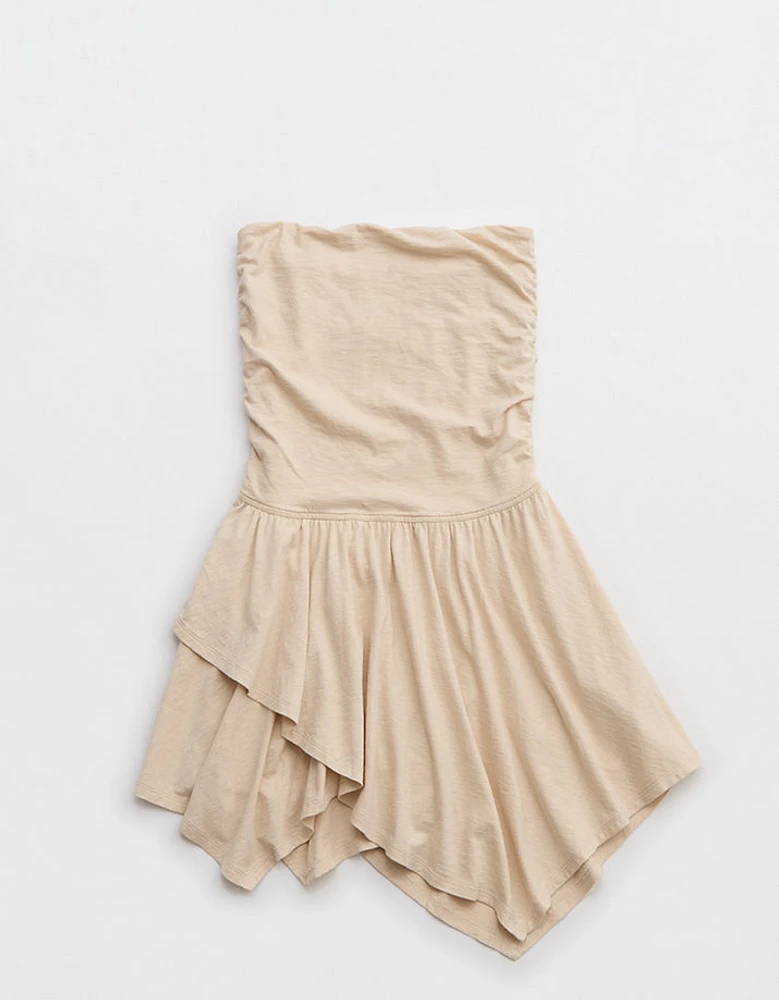 Aerie Strapless Handkerchief Mini Dress