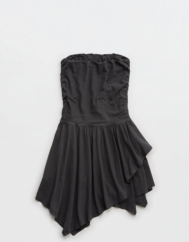 Aerie Strapless Handkerchief Mini Dress