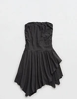 Aerie Strapless Handkerchief Mini Dress