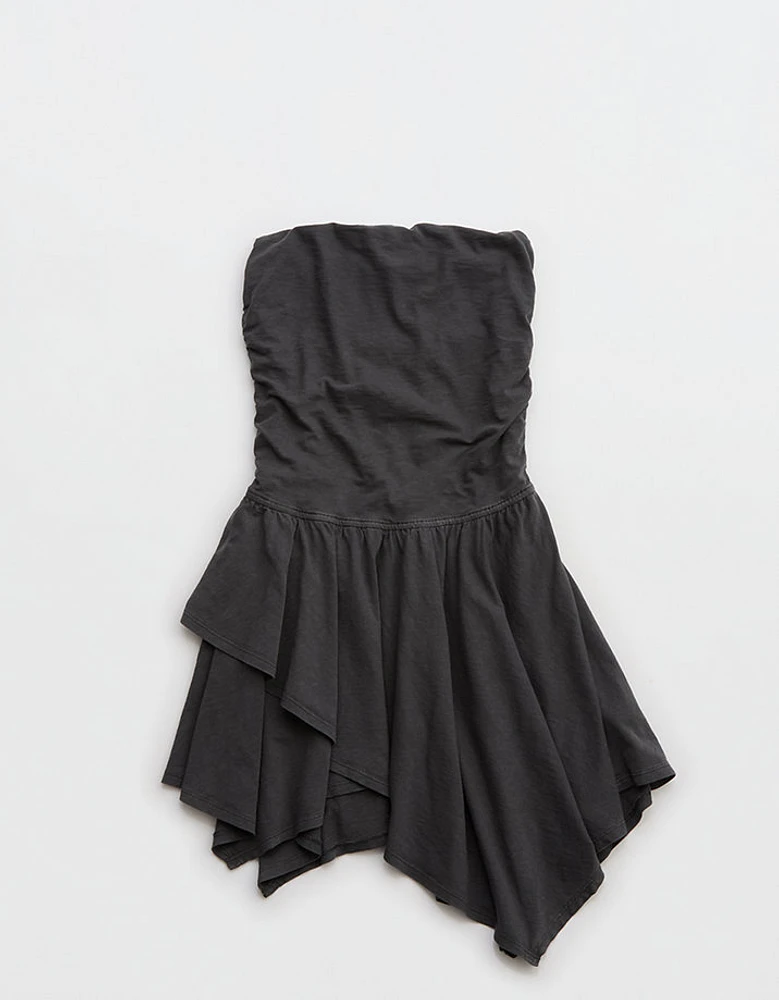 Aerie Strapless Handkerchief Mini Dress