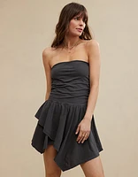 Aerie Strapless Handkerchief Mini Dress