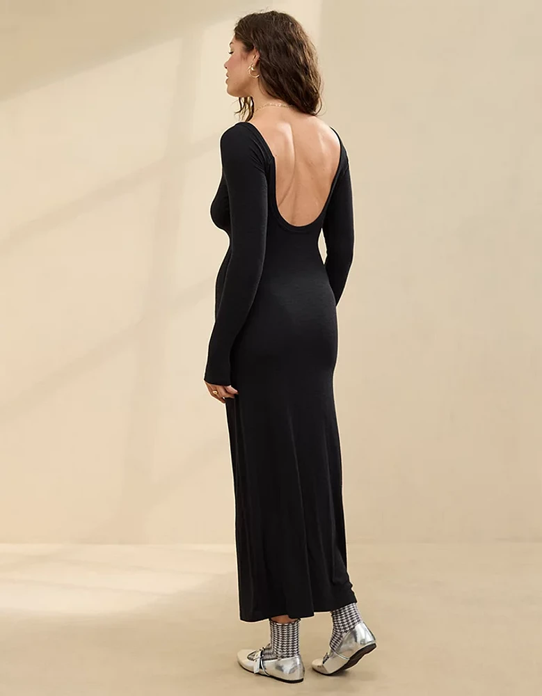 Aerie Bodycon Low Back Maxi Dress