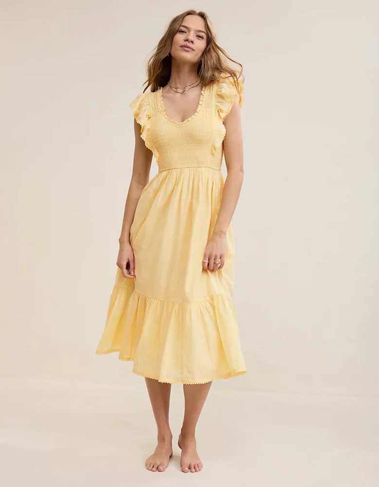 Aerie Ruffle Maxi Dress